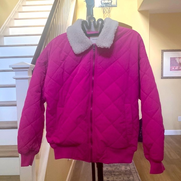 Thread and Supply Faux Shearling Collar Dad Style Jacket for Women - Picture 4 of 11